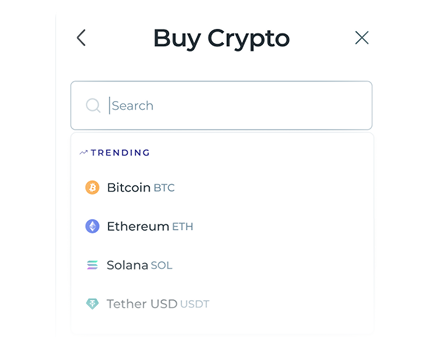 Choose Your Crypto Screen